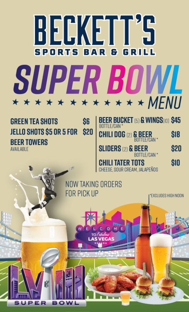 Super Bowl Menu