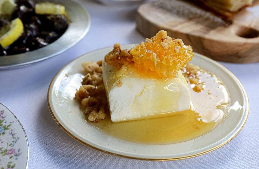 Traditional Mediterranean–Turkish dessert served at one of the best brunch in Miami locations, featuring elegant presentation and authentic flavors.