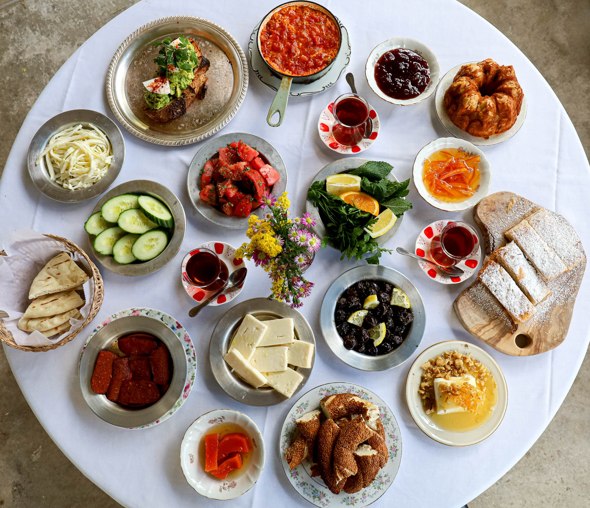 Best brunch in Miami Sunday with Turkish menemen and simit