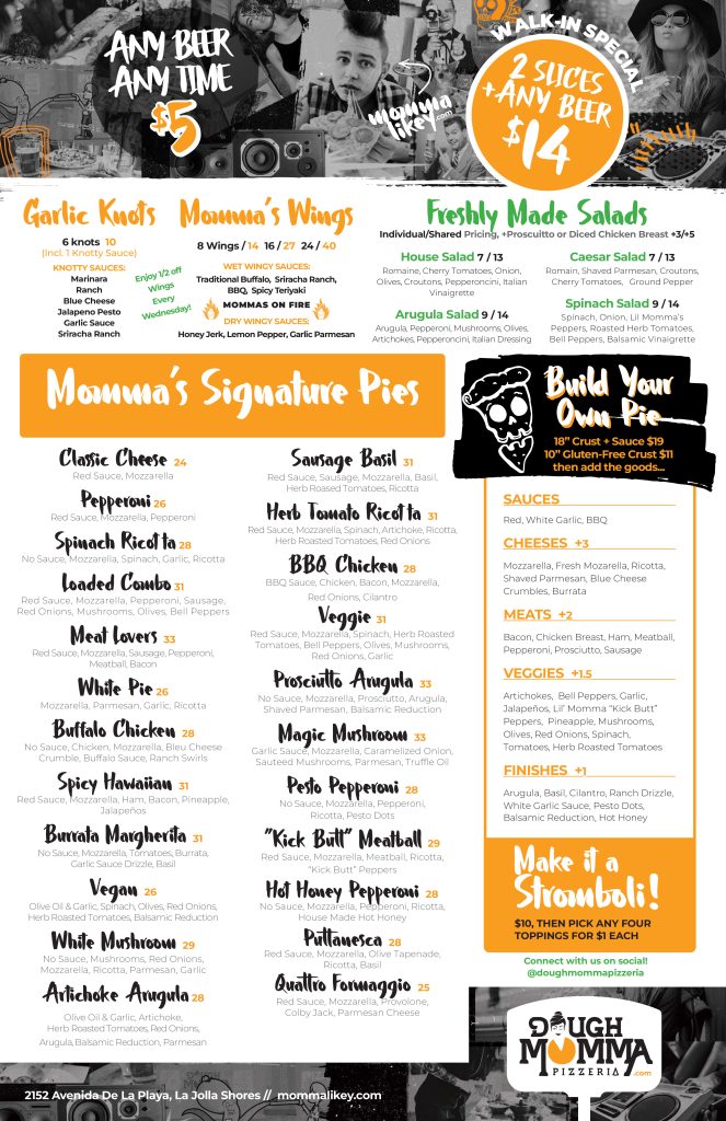 Dough Momma Menu PDF