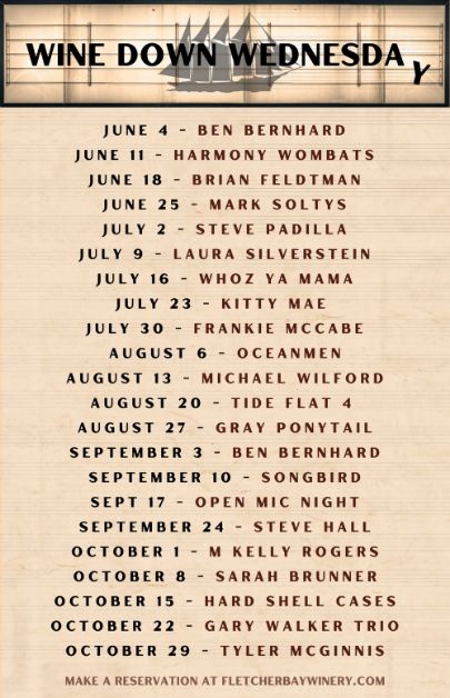 Wine Down Wednesday reservation schedule