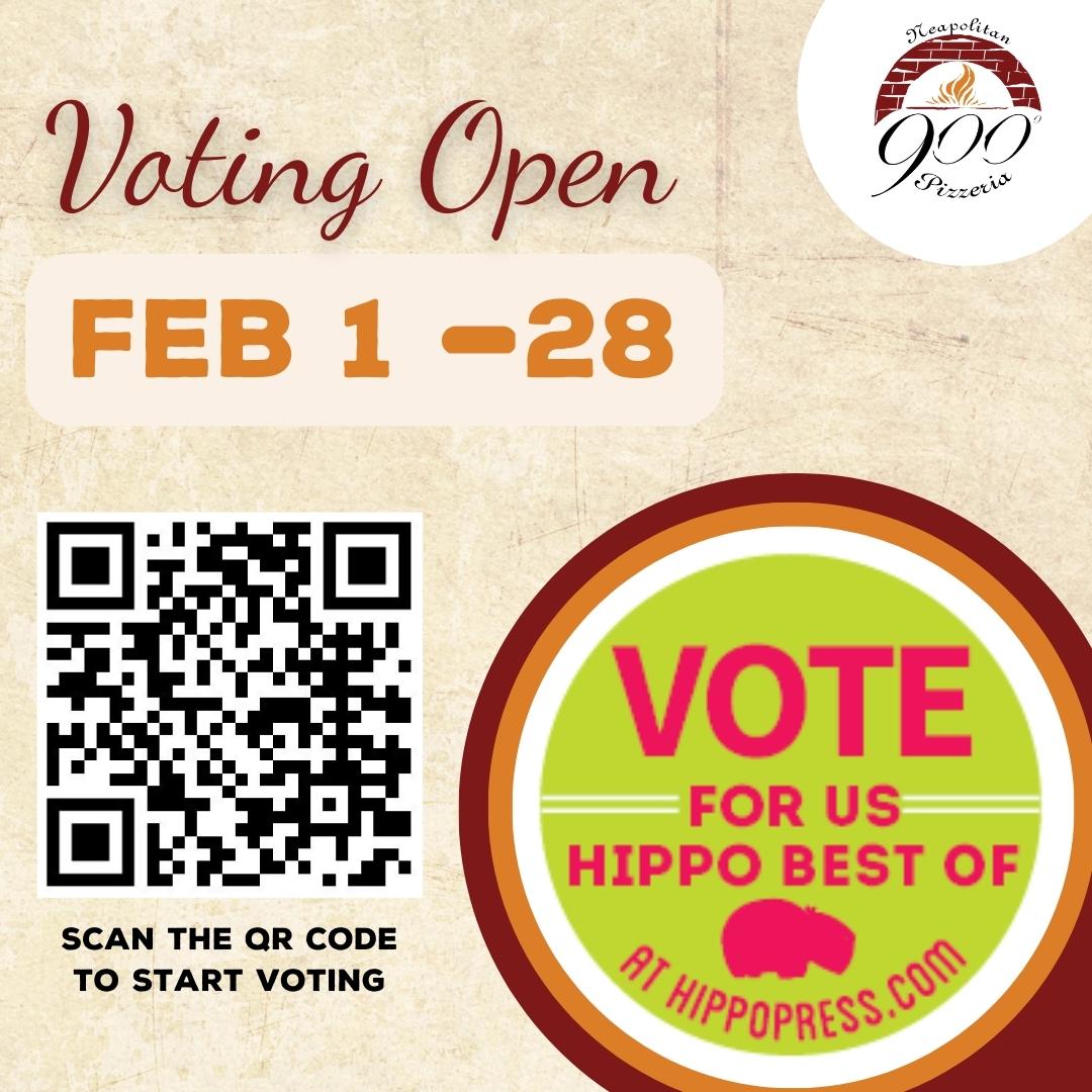 Vote 900 Degrees the 2023 Hippo Best of Pizza