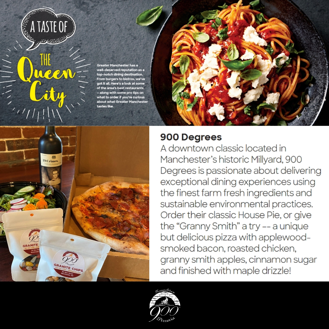 900 Degrees Highlighted in a Taste of the Queen City in Manchester Magazine