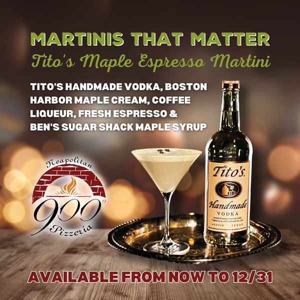 Enjoy a Tito’s Martini at 900 Degrees & Support the NH Food Bank