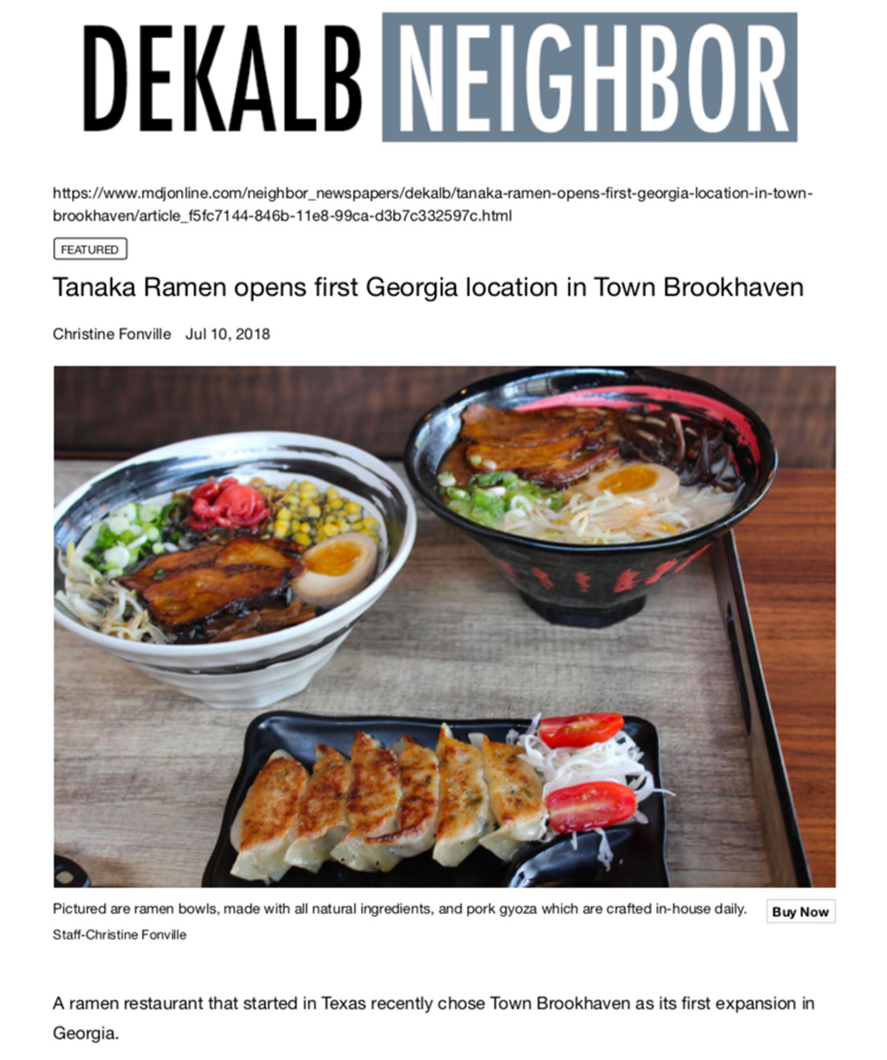 Tanaka Ramen opens first Georgia location in Town Brookhaven on Dekalb Neighbor