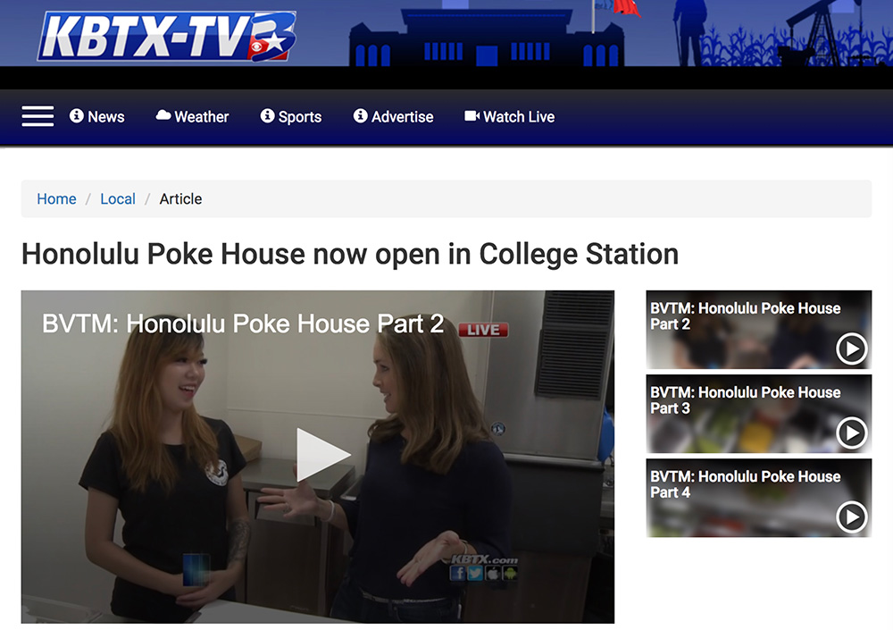Honolulu Poke House now open in College Station on KBTX-TV