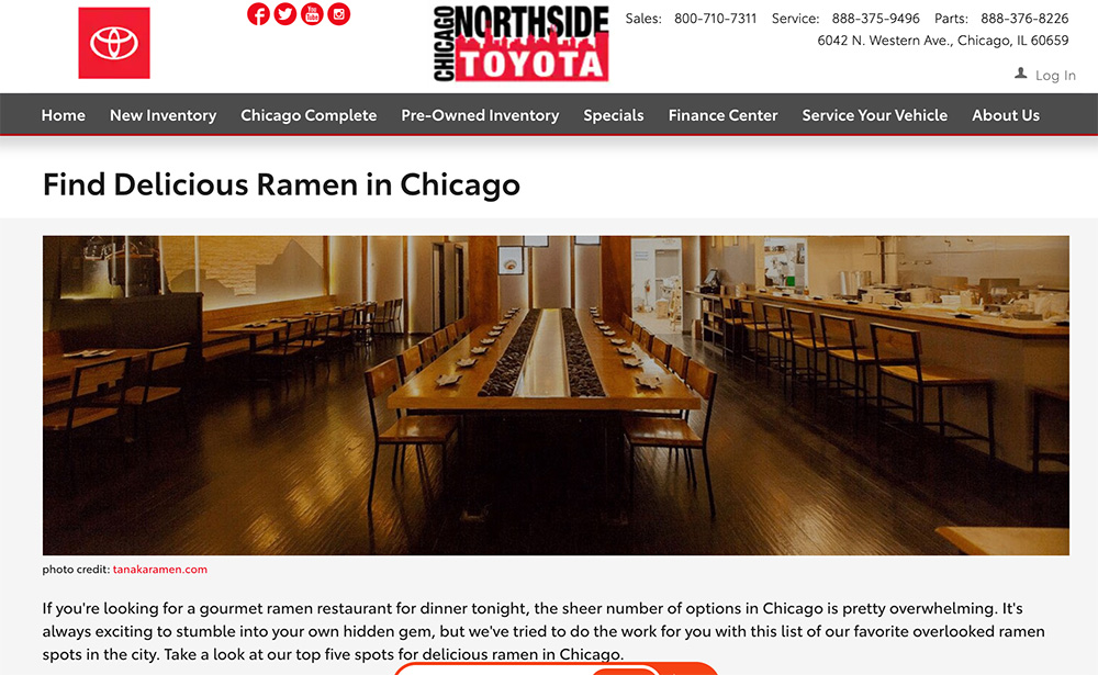 Find delicious ramen in chicago on chicago northside toyota