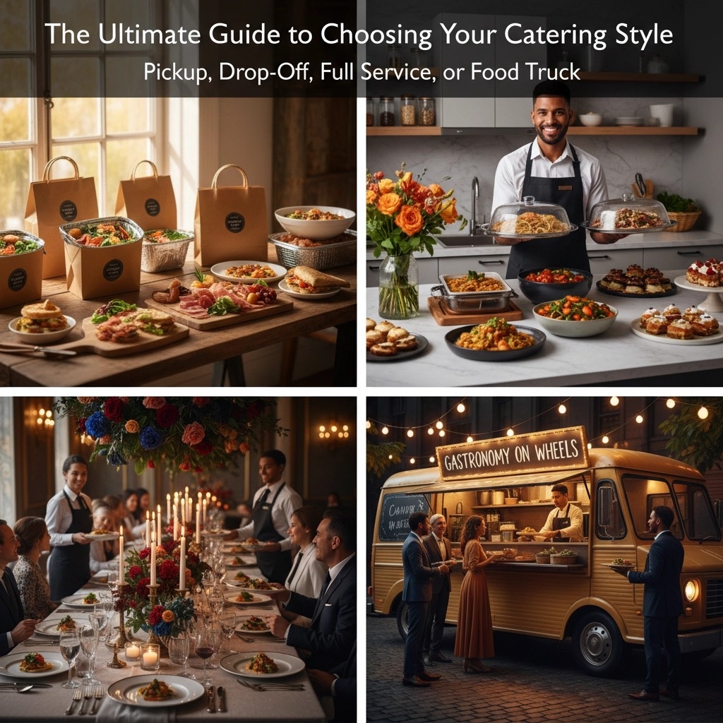 The Ultimate Guide to Choosing Your CateringStyle: Pickup, Drop-Off, Full Service, or FoodTruck
