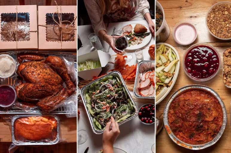 Press thanksgiving dinner takeout trio