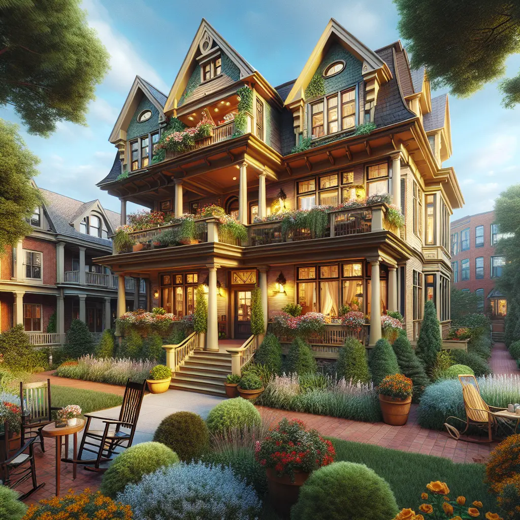 A cozy and charming interior of The Matthews Manor, featuring warm decor and inviting furnishings.