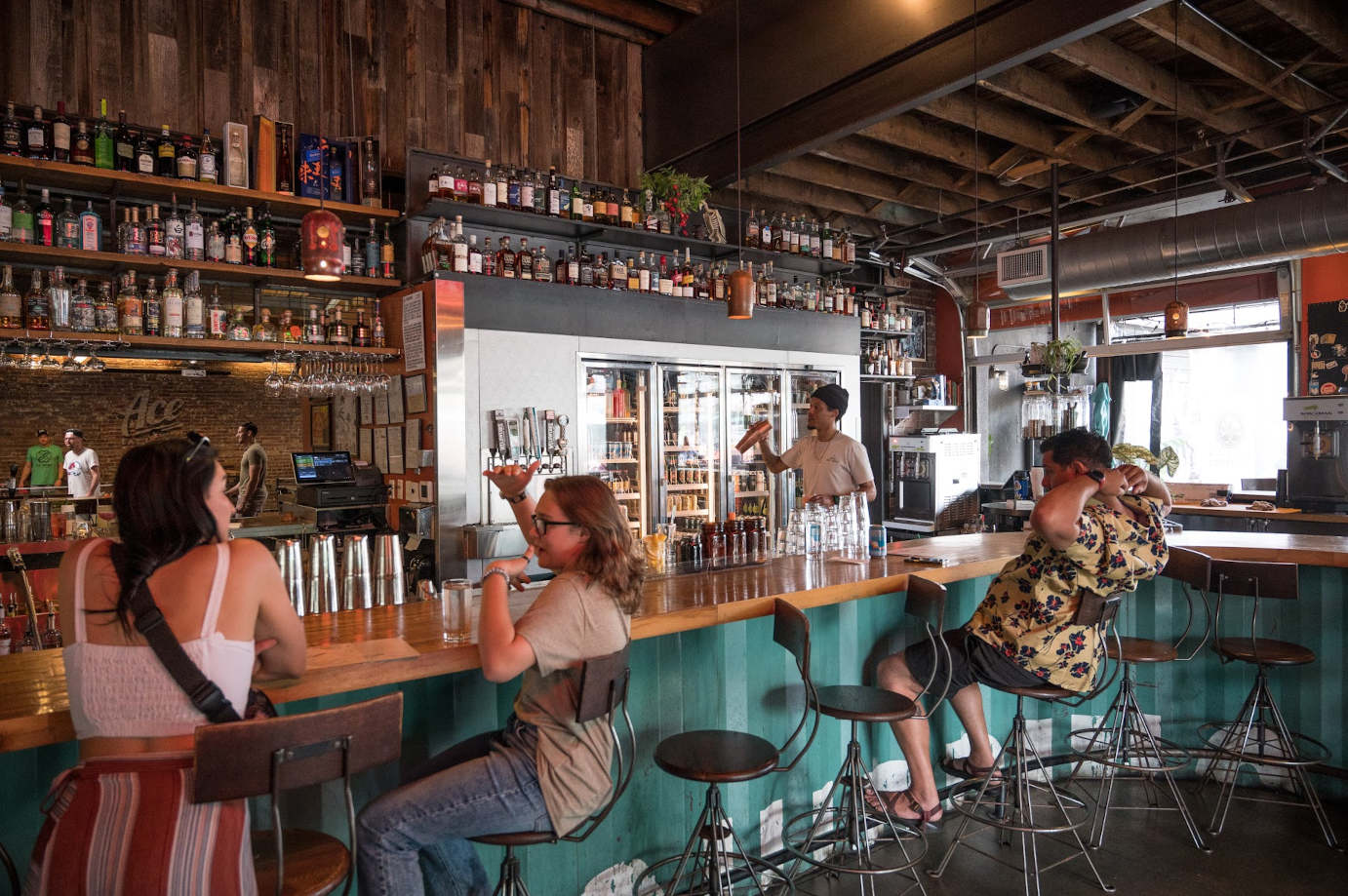 customers sitting at the Ace coffee bar