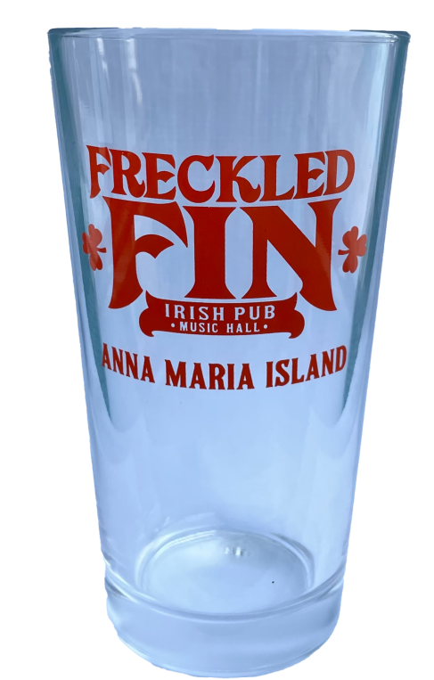 Glass With Freckled Fin Logo