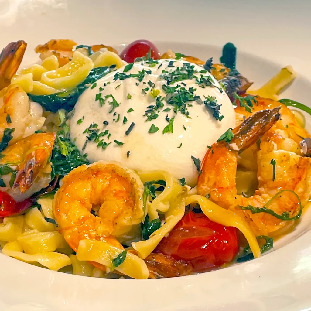 Prawn and Burrata Fettuccine