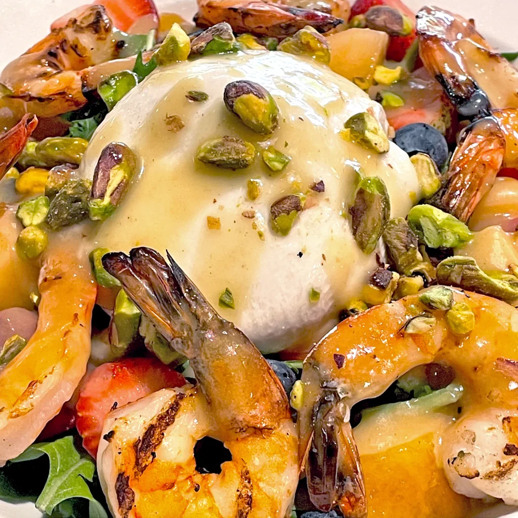 Sweet Prawn and Burrata Summer Salad